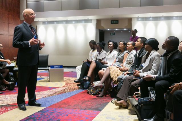 Prof Schwab (Founder of the World Economic Forum) addressing the Global Shapers